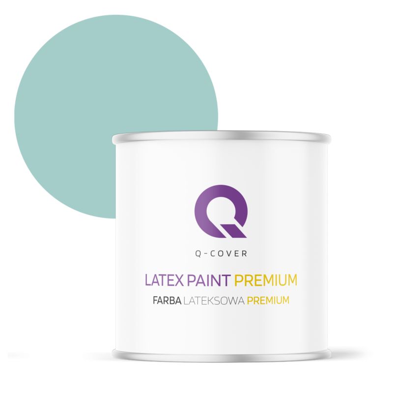 Farba Lateksowa Premium Plamoodporna do Ścian i Sufitów Q-Cover Miętowy H1553 Głęboki Mat 2L