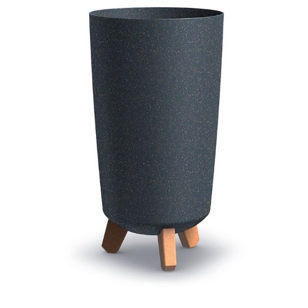 Doniczka Prosperplast na nóżkach antracytowa Gracia Tubus Slim Eco Wood DGTL200W-S433W 1szt.