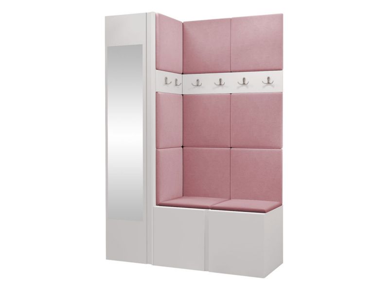Garderoba MIRJAN 24 Orion X biały + różowy 1 kpl.