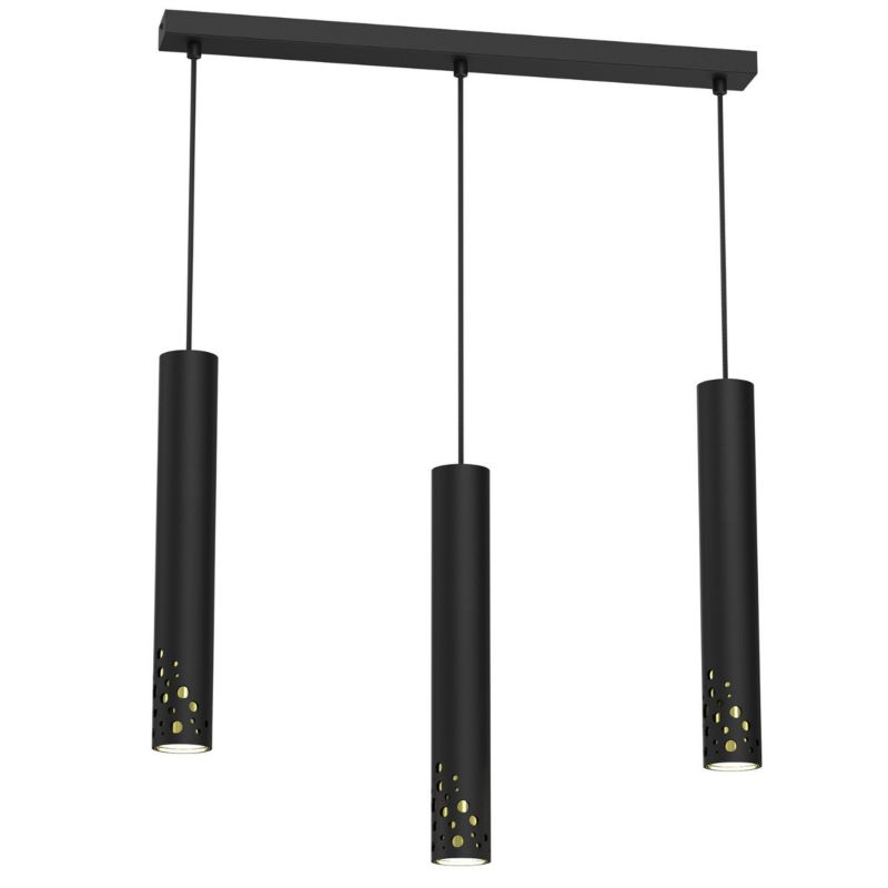 Lampa wisząca Luminex Altro Buble 1715 czarny mat-złoty połysk tuby 3xGU10 x 8W 1 szt.
