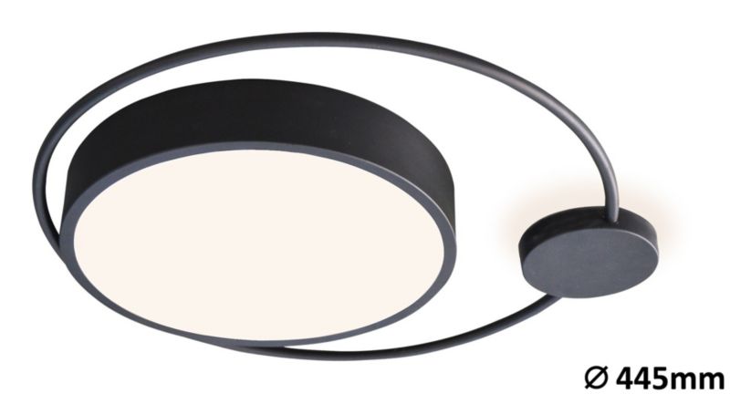 Lampa sufitowa wisząca Rabalux Saphira czarno-biała wym: 5,5 x 44,5 x 44,5 cm wbudowany LED 28W 1 szt.