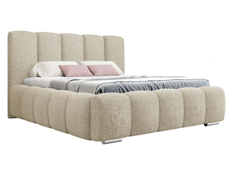 Łóżko tapicerowane MIRJAN 24 Wizko 180x200 beżowa bukla 1 szt.