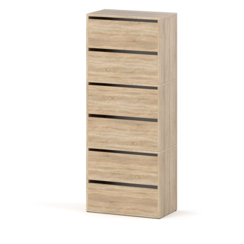 Szafka Na Buty Stiv-Meble 6 Drzwi 3 Moduły 60Cm Dąb Soonoma 60X36X150 Cm 1Szt.