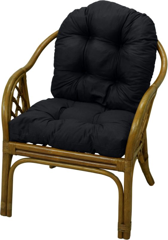 Poduszka ogrodowa na fotel rattanowy AMPO czarny 1 szt.