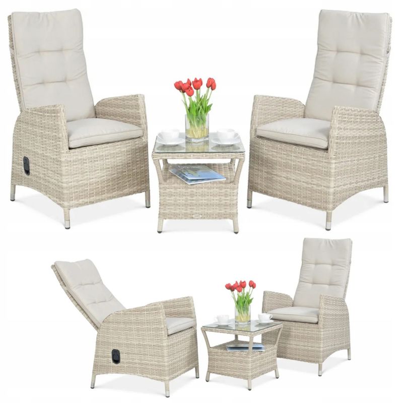 Zestaw Mebli Ogrodowych Focus Garden 2x Fotel Technorattan Malta Fotel Stolik 2os 1 szt