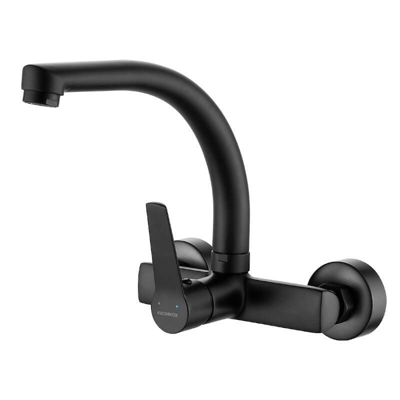 Bateria zlewozmywakowa Kuchinox Ścienna Vilava Ruchoma wylewka F Czarny 1 szt.