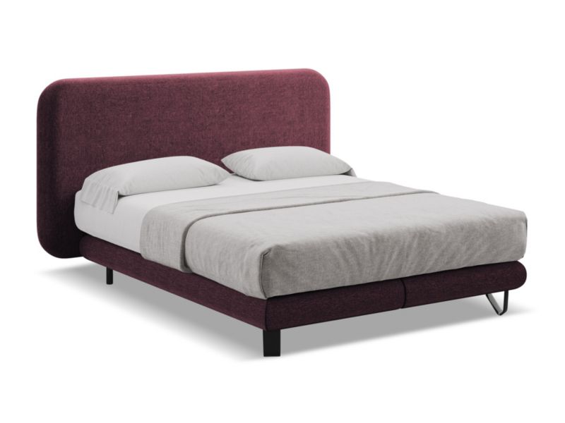 Łóżko LaMiaSofa Ilima z tkaniny szenilowej 160x200 bordo 1 szt.