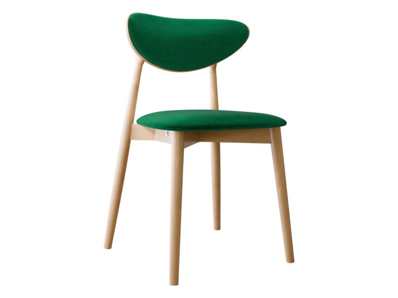 Krzesło MIRJAN 24 tapicerowane KT65/C buk/aksamit butelkowa zieleń 1 szt.