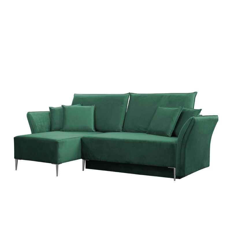 Narożnik z funkcją spania MIRJAN 24 Bregi butelkowa zieleń + srebrny 1 szt.