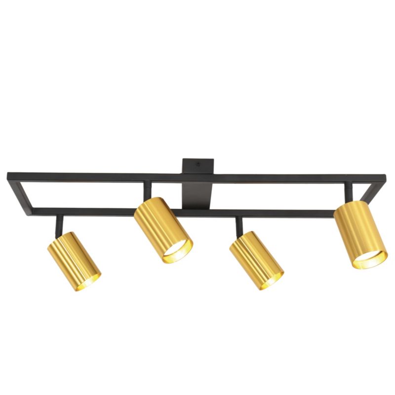 Oprawa ścienno-sufitowa LL ALLENG-4 B-G GU10 66582 LightLogic złoto-czarna regulacja 1 szt.