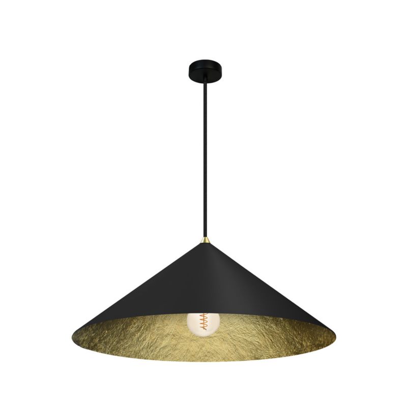 Lampa wisząca Milagro Fuji 8216 czarno-złota szerokość 50 cm 1xE27 x 1 szt.