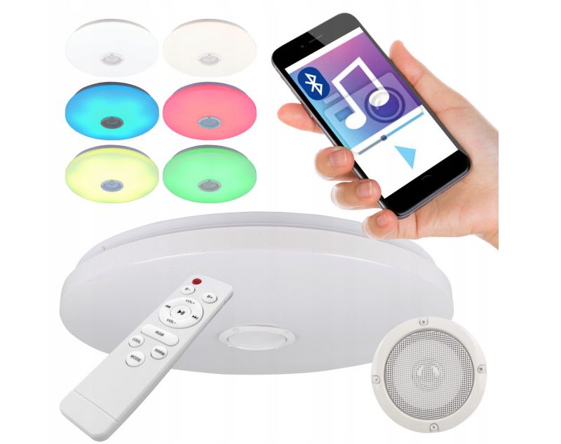 Plafon MasterLed Erik biały LED 72W 2700K-6500K 75 lumenów z 1W IP20 wym: 8 x 49 x 49 cm tworzywo sztuczne - 1 szt.