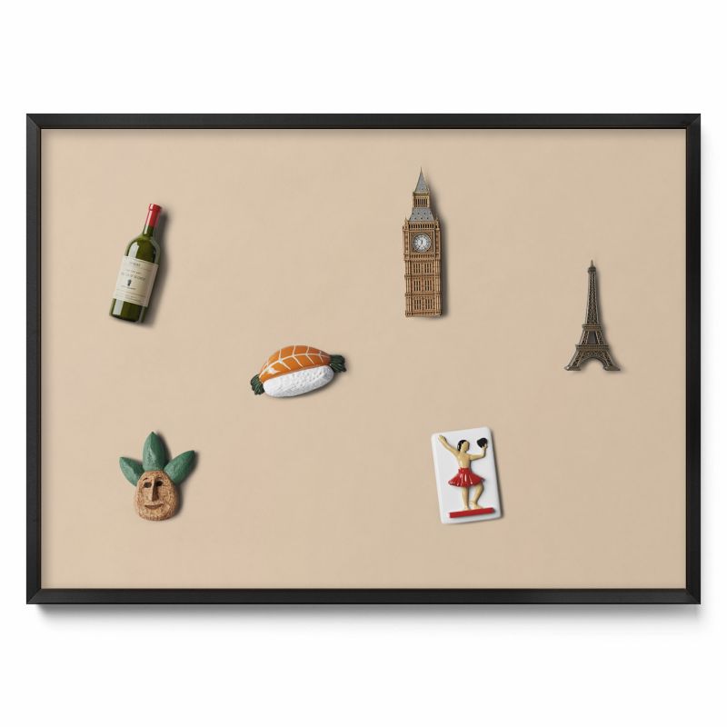 Tablica na notatki Tulup 70x50 cm Kolor beżowy w czarnej ramie 1 szt.