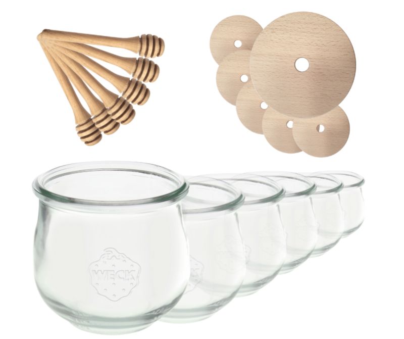 Słoiki do miodu MODO24 Weck 580 ml fi 100 tulip nabieraki W5 6 kpl.