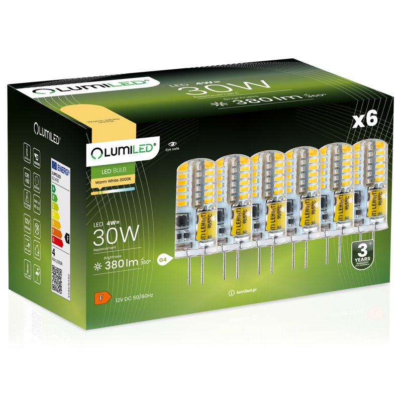 Żarówka LED LUMILED G4 4W 380lm 3000K 360st 12V 6 szt.