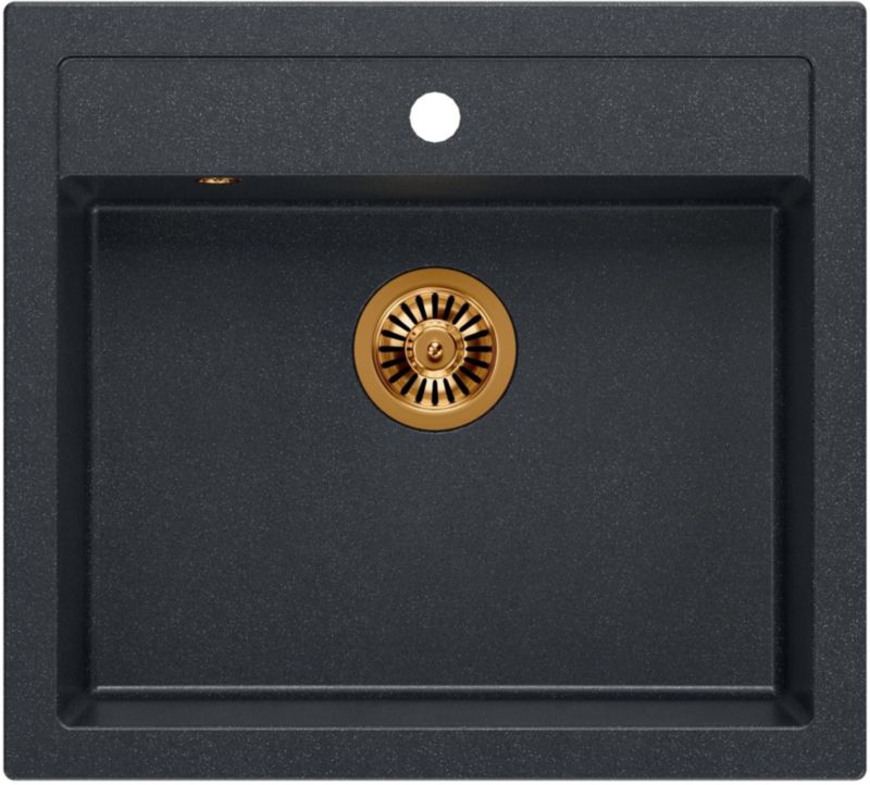 Zlewozmywak Quadron Bill 110 GraniteQ czarny 59,5x54 cm, 1-komorowy, wpuszczany, 1 szt.