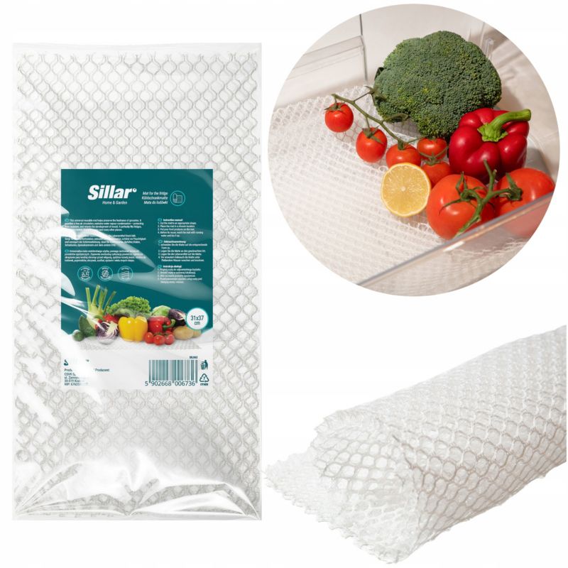 Mata do lodówki, Sillar, antybakteryjna, antypleśniowa, do żywności, 31x37cm, 1szt