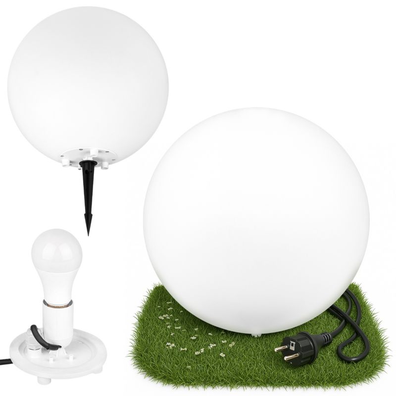 Lampa ogrodowa LED MasterLED kula E27 35cm IP65 biała 1 szt.