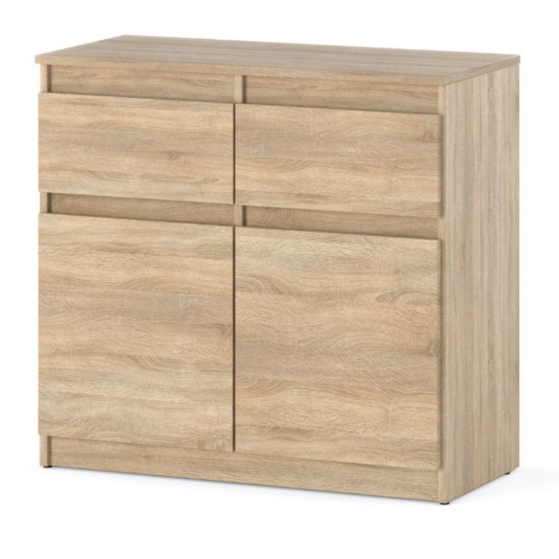 Komoda Hurtownia-Mebli Szuflady 2 Oleksa 2D2SZ 80cm Dąb Sonoma Dąb Sonoma 80x35x75 cm 1szt.