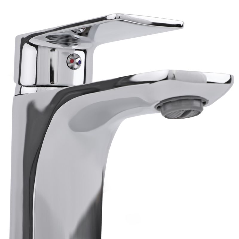 Bateria umywalkowa REMI36 - YOKA HOME stojąca łazienkowa srebrna - 1 szt.