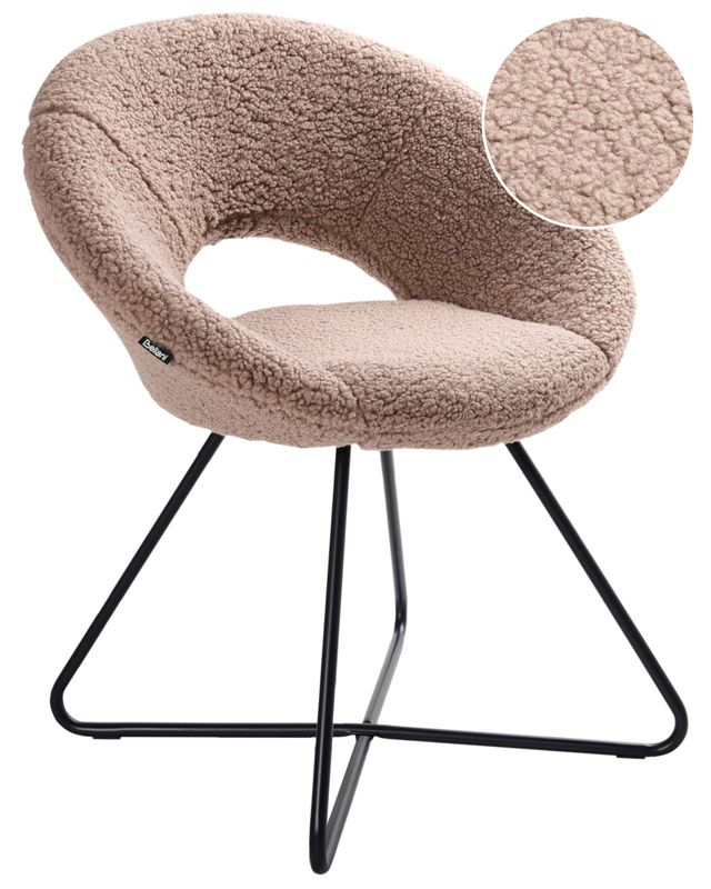 Krzesło do jadalni Rachel Boucle Beżowoszary 1 szt.