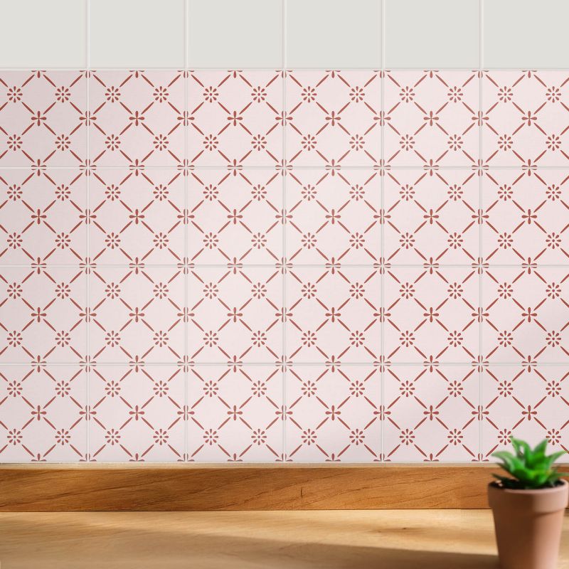 Naklejki dekoracyjne na ścianę Wallfluent 10x10 cm Retro vintage wzór do kuchni i łazienki 24 szt.