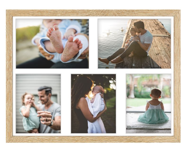 Ramka na 5 zdjęć Hekla 40x50x5 MDF galeria zdjęć sonoma jasna 1szt.