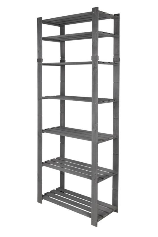 Regał drewniany MODO24 impregnacja szara 220x80x38 cm pojemny eko 1 szt.