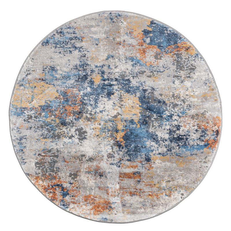 Dywan okrągły 120 cm Studio e-floor nowoczesny przecierka wielokolorowy 1 szt