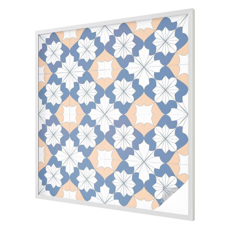 Folia Witrażowa Wallfluent 100x100 cm Naklejka na Szybę Geometryczne kwiaty w świeżych kolorach 1 rol.