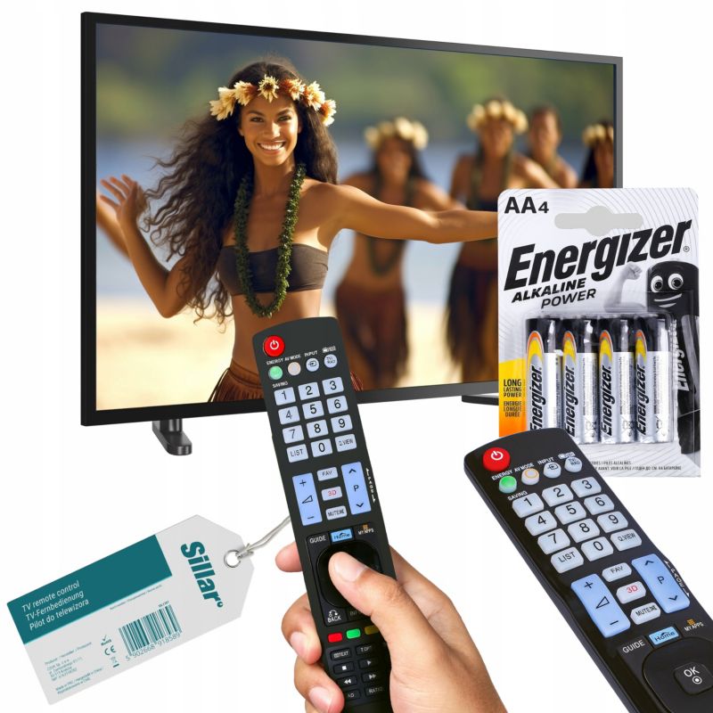 Pilot, Sillar, uniwersalny, zamiennik AKB72914066 do telewizora LG Smart TV OLED QNED + 4x Baterie AAA, zestaw, 5szt
