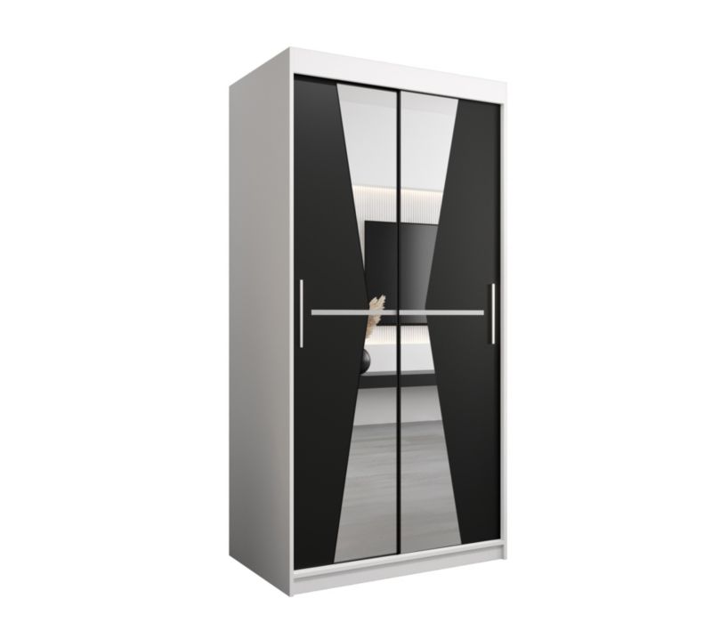 Szafa przesuwna Garderoba Abiks MAROKO 100 biały/czarny 1 szt.