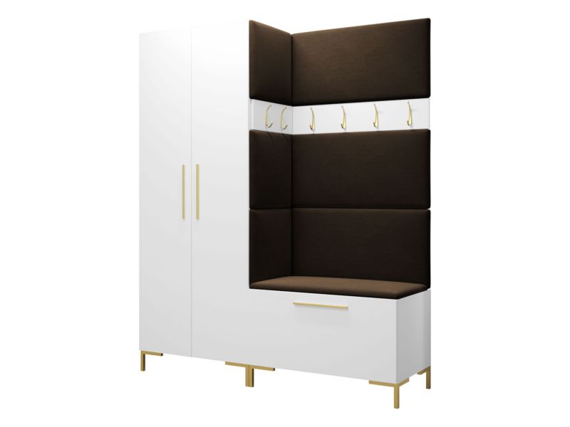 Garderoba MIRJAN 24 Zilion I biały + brązowy 1 kpl.