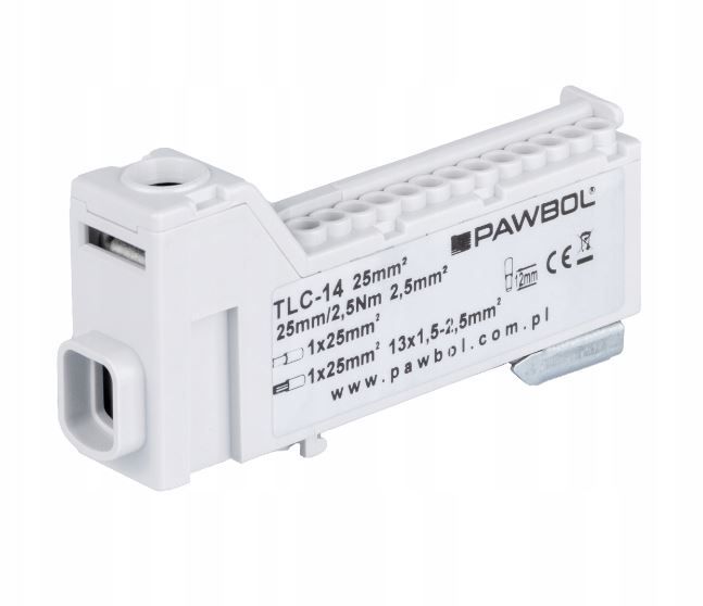 Listwa zaciskowa Pawbol 14-torowa bez gwintowa szara 1 szt.