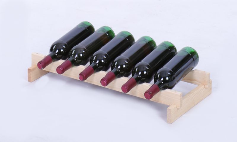 Stojak na wino MODO24 regał modułowy na butelki 1 leżnia x 6 butelek montaż bez narzędzi naturalne drewno 1 szt.