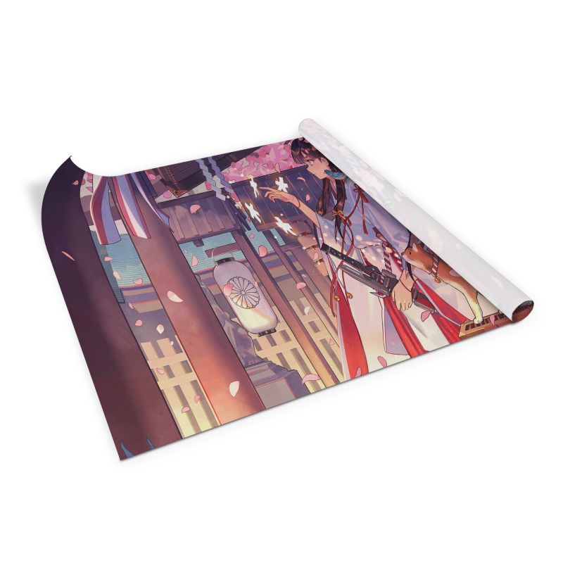 Samoprzylepna okleina Tulup 100x50 cm Anime dziewczyna i kot 1 szt.