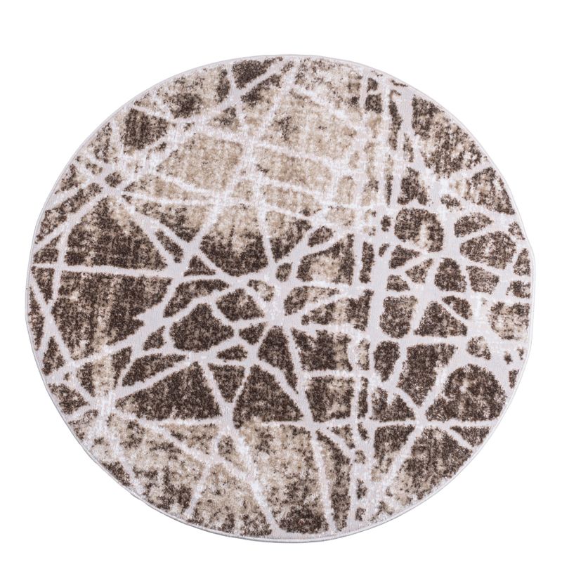 Dywan okrągły 120 cm nowoczesny Wenecja e-floor geometryczny brązowy 1 szt