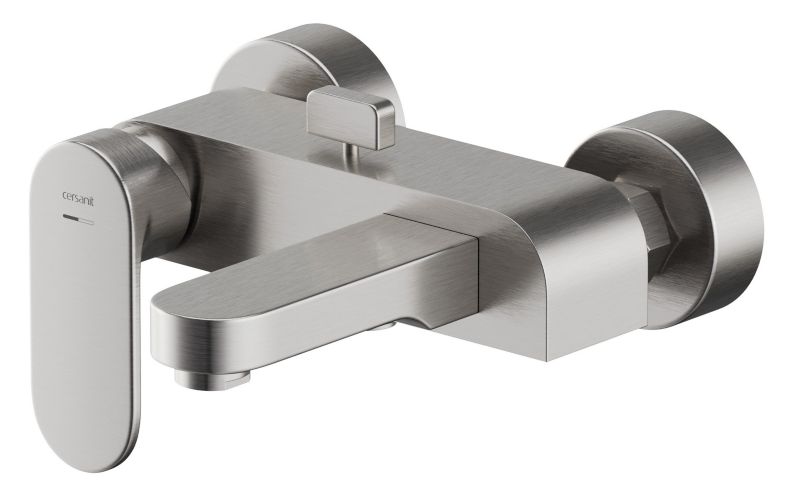 Bateria wannowo-prysznicowa Cersanit CREA, ścienna, nikiel, jednouchwytowa, 1 szt.