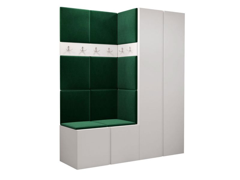 Garderoba MIRJAN 24 Orion III biały + butelkowa zieleń 1 kpl.