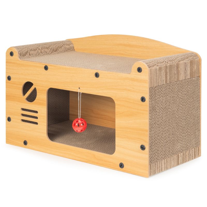 Drapak dla kota COIL domek legowisko ekologiczne MDF z zabawką 1 szt.