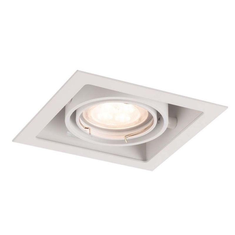 Oprawa sufitowa wpuszczana Shilo Ebino biała ruchoma 1 x GU10 x 10W IP20 wym: 9,5 x 12 x 12 cm kwadratowa - 1 szt.