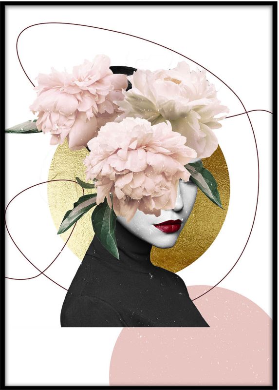 Obraz Artbox Peony Girl 50 x 70 cm