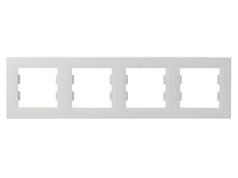 Ramka poczwórna Schneider Electric Asfora pozioma biała