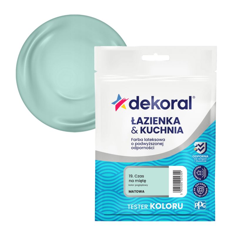 Tester farby kolorowej Dekoral Łazienka & Kuchnia czas na miętę 0,03 l