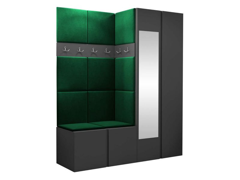 Garderoba MIRJAN 24 Orion XII grafit + butelkowa zieleń 1 kpl.