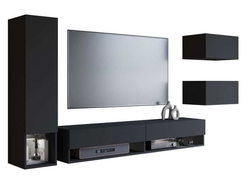 Meblościanka MIRJAN 24 Amadeo czarny grafit 1 kpl.