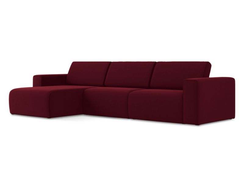 Modułowa sofa 4-osobowa LaMiaSofa CASERTA z tkaniny welwetowej 314x167 cm burgundowy 1 szt.