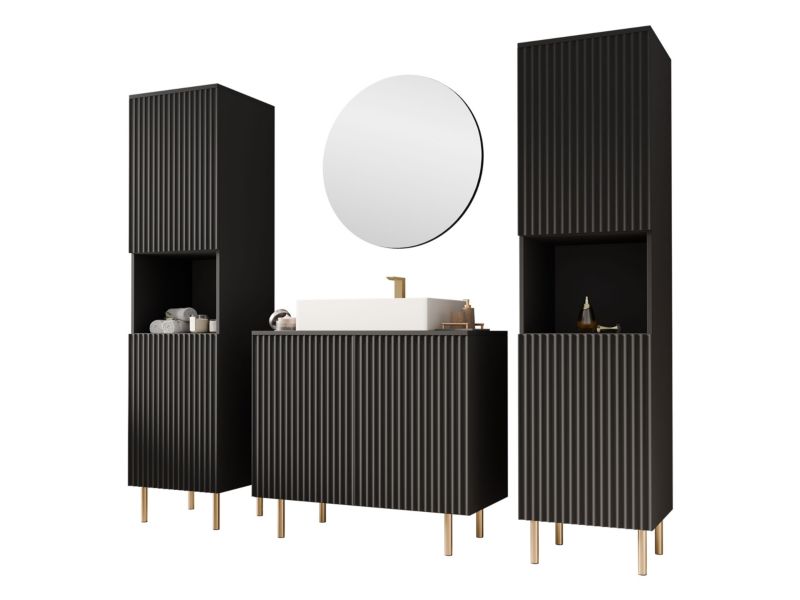 Meble łazienkowe MIRJAN 24 Nubia VI czarny 1 kpl.