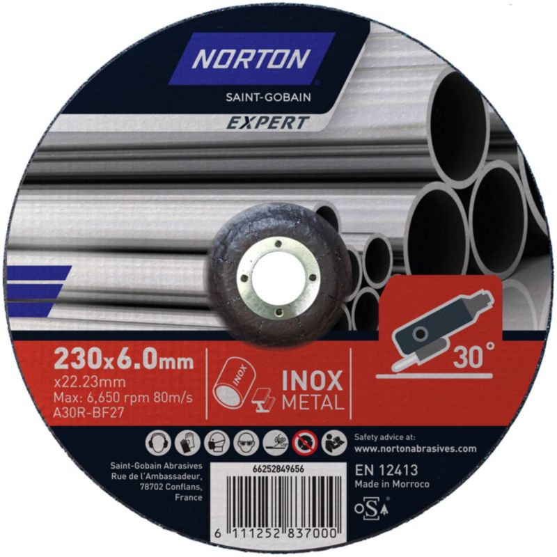 Tarcza Norton Expert27-230X6.0X22.23 stal/inox