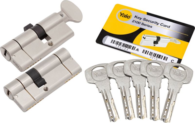 Wkładki atestowane Yale Max 30 x 30 mm - G30 x 30 mm satyna